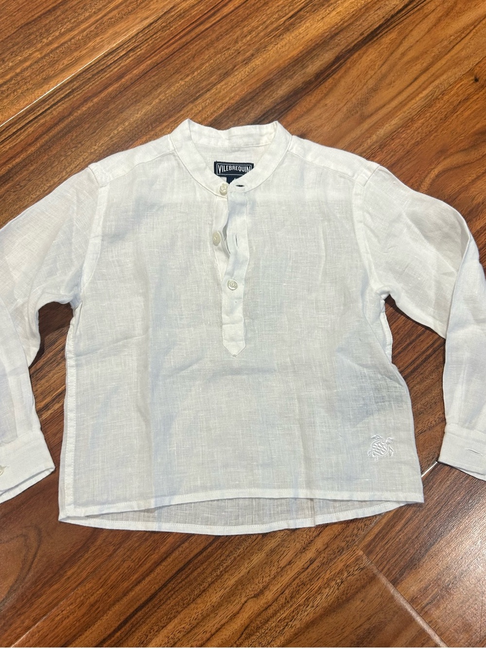 Vilebrequin white cotton long sleeve shirt boys 4 years